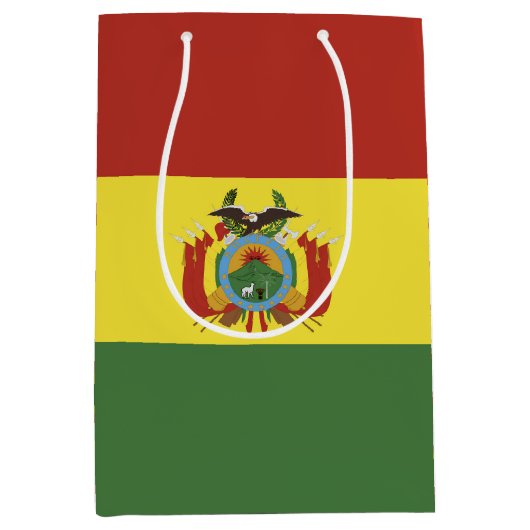ボリビア国旗 ミディアムペーパーバッグ (正面)
