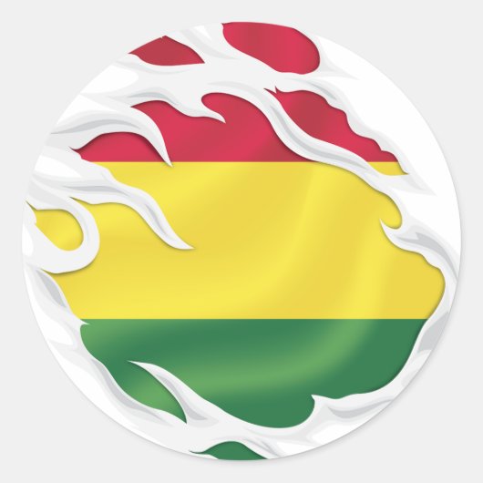 ボリビア国旗 ラウンドシール (正面)