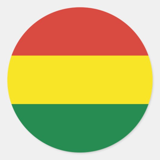 ボリビア国旗 ラウンドシール (正面)