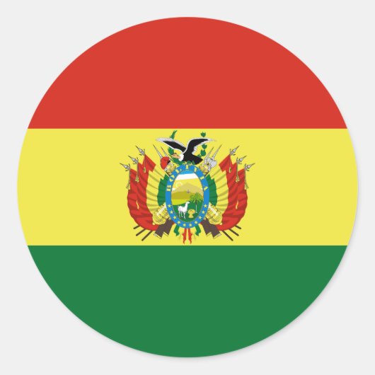 ボリビア国旗 ラウンドシール (正面)