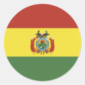 ボリビア国旗 ラウンドシール (正面)