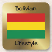 ボリビア国旗+文字コースター コースター (正面)