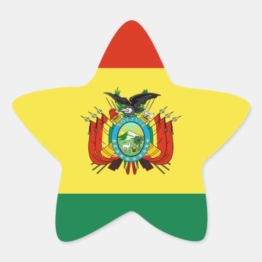 ボリビア国旗 星シール (正面)