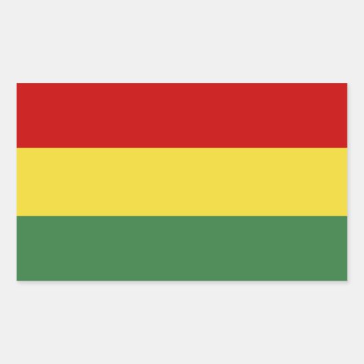 ボリビア国旗 長方形シール (正面)
