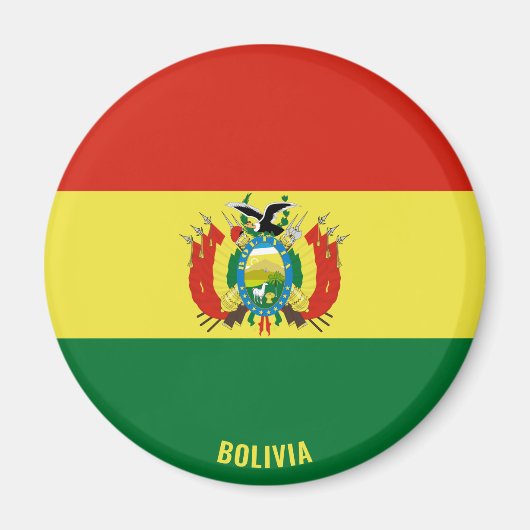 ボリビア国魅力的旗 マグネット (正面)