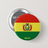 ボリビア国魅力的旗 缶バッジ (正面&裏面)
