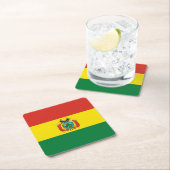 ボリビア愛国国旗 スクエアペーパーコースター (インサイチュ)