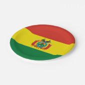 ボリビア愛国国旗 ペーパープレート (アングル)