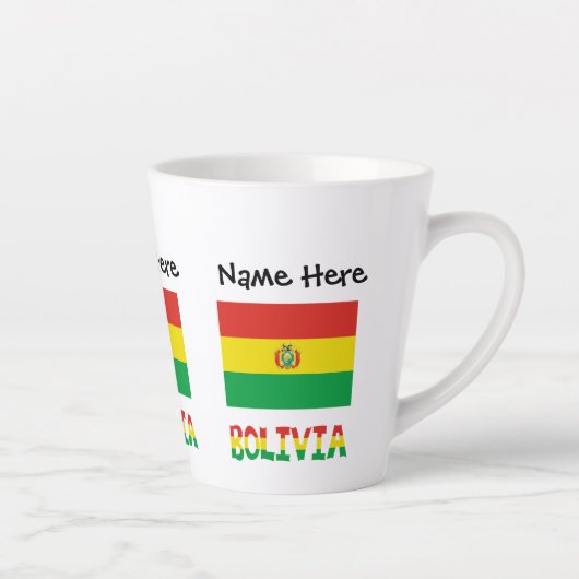 ボリビア ボリビア国旗 オーダーメイド カフェラテマグ (右)