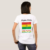 ボリビア ボリビア国旗 個人名入り レディース  Tシャツ (裏面フル)