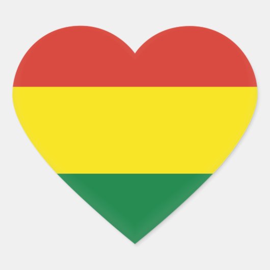 ボリビア（ボリビア）国旗 ハートシール (正面)
