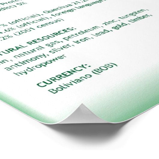 ボリビア ポスター (角)