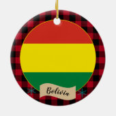 ボリビア、レッドバッファロープライド&ボリビア国旗 セラミックオーナメント (裏面)