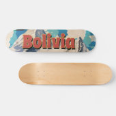ボリビア・ヴィンテージ旅行ポスター スケートボード (横)