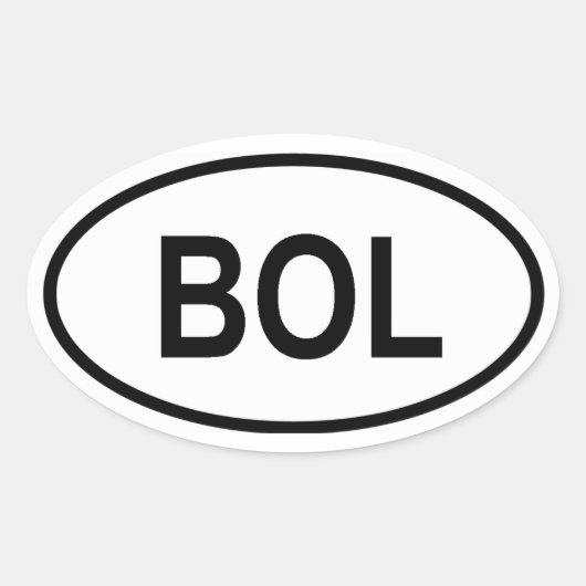 ボリビア「BOL」 楕円形シール (正面)