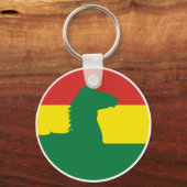ボリビアLlamaアルパカ国旗 キーホルダー (正面)