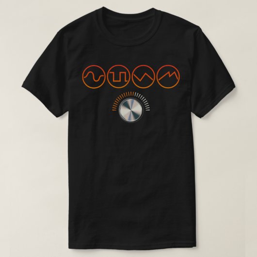 ボリュームノブシンセサイザーアナログシンセ波プルオーバー Tシャツ (デザイン正面)