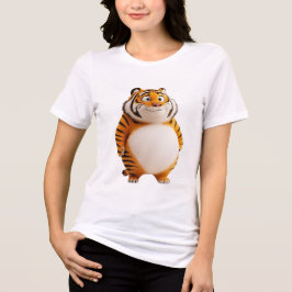 ボリューム感のあるオレンジタイガーTシャツ | かわいいラウンドゾディアックタイガー トライブレンドＴシャツ