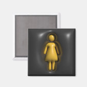 ボリューム，女の子，女性 マグネット (正面/裏面)