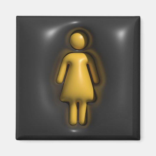 ボリューム，女の子，女性 マグネット (正面)