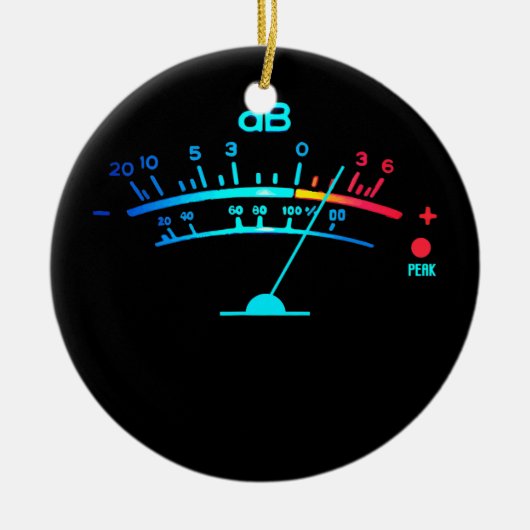 ボリュームVUメーターヴィンテージオーディオエンジニアレコーディング セラミックオーナメント (正面)