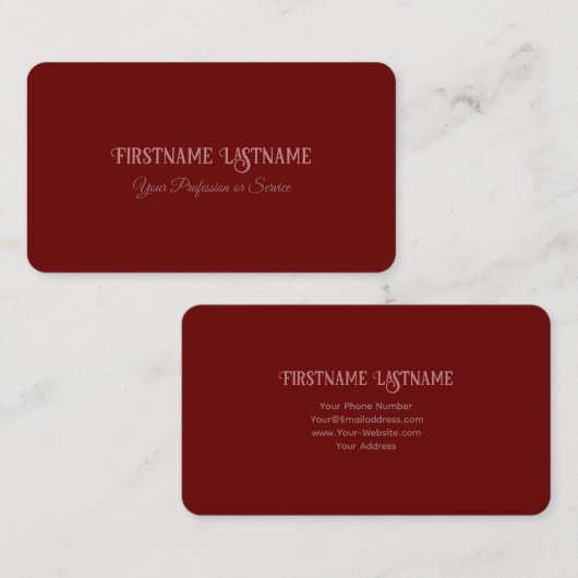 ボルエレガントドミニマル威厳のある 名刺 (正面/裏面)