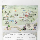 ボルゴコルシナーノ |図解入りの、写真付きの結婚s 三つ折り招待状 (内部最初)