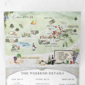 ボルゴコルシナーノ |図解入りの、写真付きの結婚s 三つ折り招待状 (内部最初)