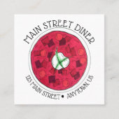 ボルシュトイースタンヨーロッパレッドビーベットスープ スクエア名刺 (正面)