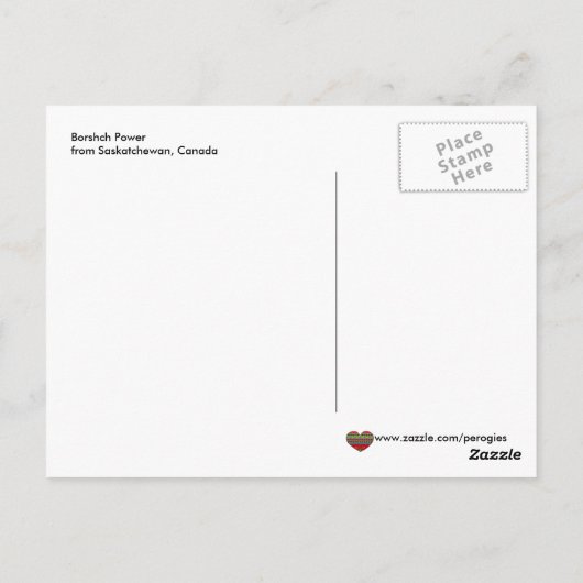 ボルシュパワーウクライナフォークアート ポストカード (裏面)