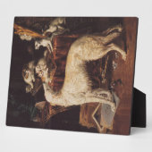 ボルゾイと猫 フォトプラーク (側面)