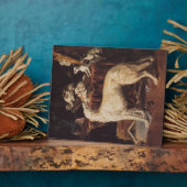 ボルゾイと猫 フォトプラーク (側面)