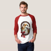 ボルゾイのクリスマスプレゼント Tシャツ (正面フル)