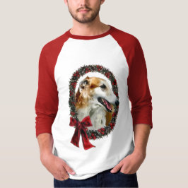 ボルゾイのクリスマスプレゼント Tシャツ