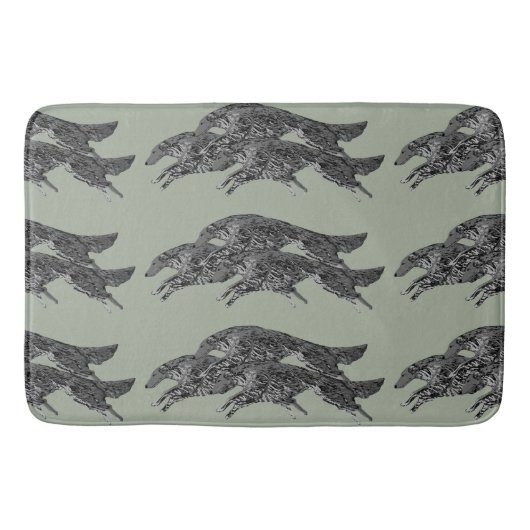 ボルゾイのバス・マットの跳躍 バスマット (正面)