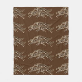 ボルゾイのフリースの投球の跳躍 フリースブランケット