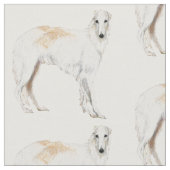ボルゾイのロシアのなWolfhound永続的な犬の芸術の生地 ファブリック (クローズアップ)