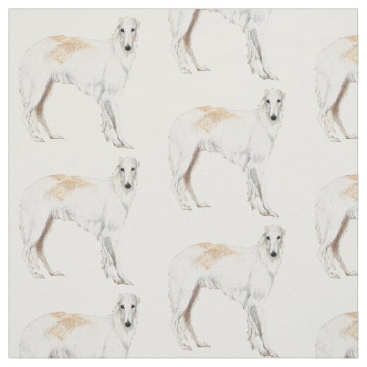 ボルゾイのロシアのなWolfhound永続的な犬の芸術の生地 ファブリック (見本)