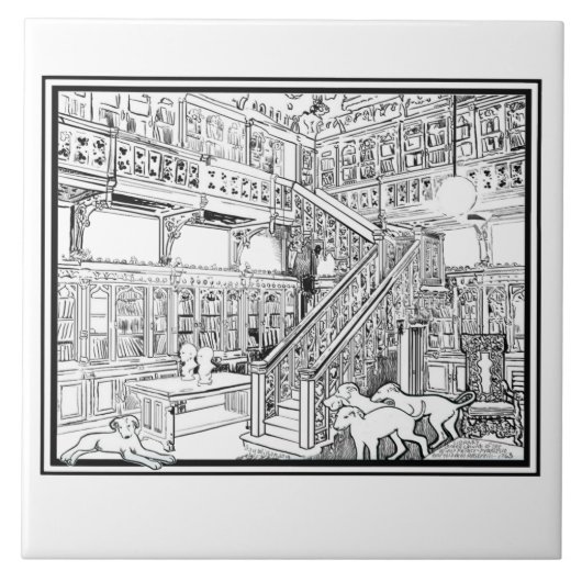 ボルゾイの子犬 タイル (正面)