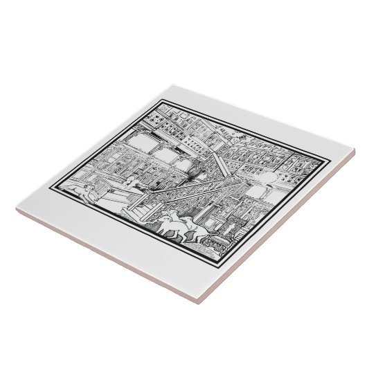 ボルゾイの子犬 タイル (側面)