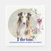 ボルゾイの結婚式ナプキンに犬の写真 スタンダードランチョンナプキン (正面)
