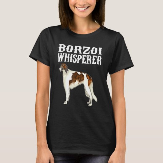 ボルゾイの語りかけ犬 Tシャツ (正面)