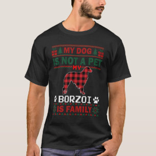 ボルゾイの飼い主とお揃いのパジャマ ファミリードッグ ラブリー Tシャツ