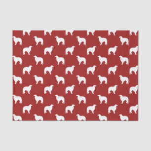 ボルゾイはパターン赤のシルエットを描きます 薄葉紙