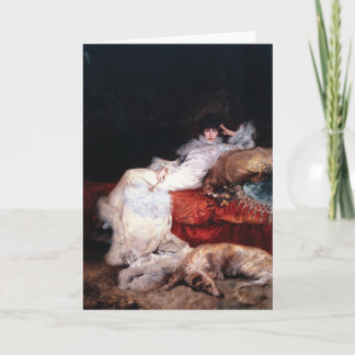 ボルゾイを持つサラ・ベルナール カード