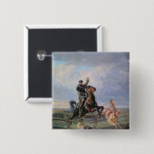 ボルゾイを持つ猟師、1872年 缶バッジ (正面&裏面)