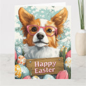 ボルゾイイースターエッグ カード (正面)