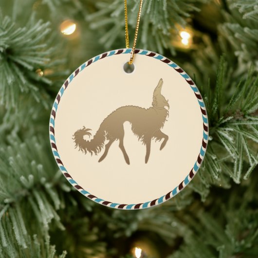 ボルゾイクリスマス装飾品 セラミックオーナメント (ツリー)