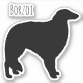 ボルゾイクールシルエット犬ブリードビニールステッカー シール (正面)