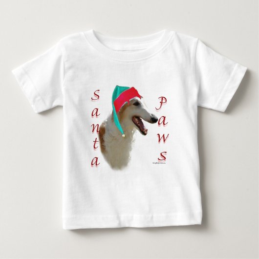 ボルゾイサンタポーズ ベビーTシャツ (正面)